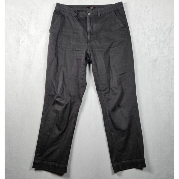 Quince Pants - Quince Pants Womens 8 Black Organic Stretch Cotton Twill Straight Leg Cropped